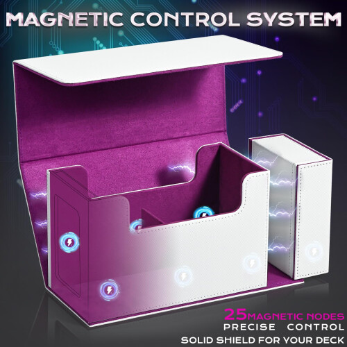 Deck Box for MTG Commander with Clear Display Window and Integrated Dice Rolling Tray for Secure Card Storage 2