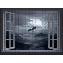 1000 Piece Jigsaw Puzzle Dragon Flight Fantasy Over Misty Mountains for Adults Wall Decor Gift