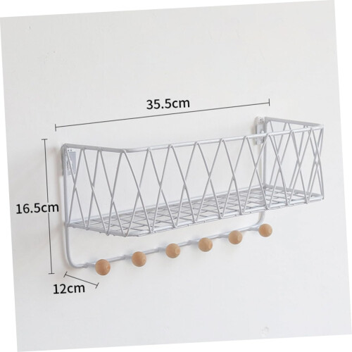 Wall Mounted Coat Rack with Shelf, Durable Iron Construction, Space Saving Home Organizer White 1