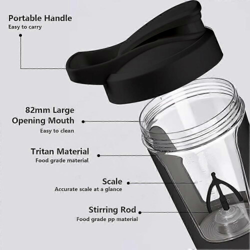 Electric Protein Shaker Cup Free USB Rechargeable Protein Shake Blender Automatic Mixing Cup 15 Ounces Water Cup 1