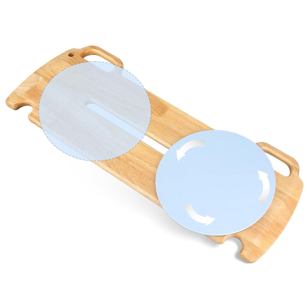 Transfer Board with Rotating Turntable 360 Smooth Rotation NonSlip Pads Ergonomic Handles 32.1'x12'