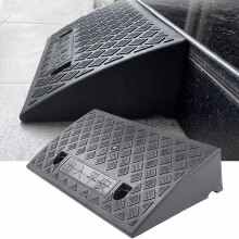 Rubber Threshold Ramp 6 Inch  Load Non‑Slip Driveway Curb Ramp for Wheelchair Doorway Garage (Black 50x37x15cm)