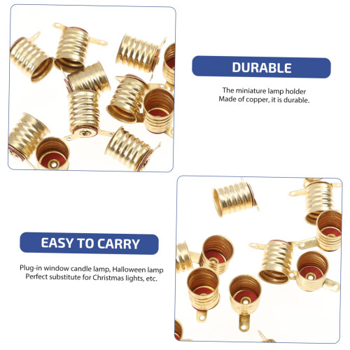 25Pack Miniature Light Bulb Holders Copper Mini Lamp Base Sockets for DIY and Science Experiments 2