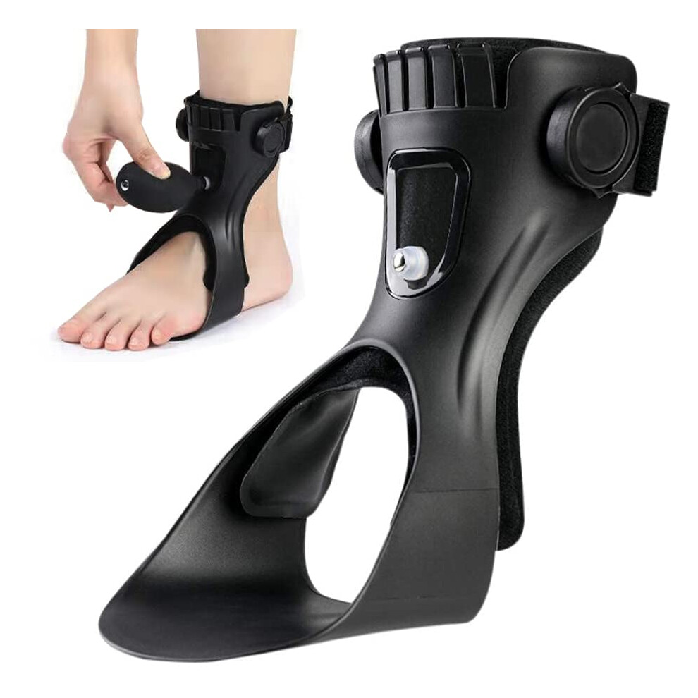 AFO Drop Foot Brace Right M, Lightweight Breathable Orthosis with Airbag Support for Walking Recovery