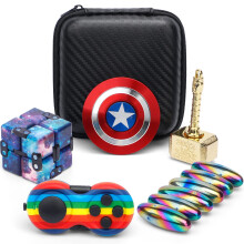 10 Pack Fidget Toys Set for Kids and Adults, Metal 2 in 1 Spinner Cube with Magnetic Flexibility for Stress Relief
