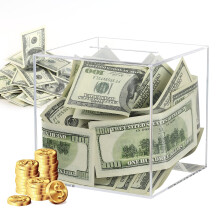 Clear Acrylic Piggy Bank for Adults Kids 7.08 Inch Break to Open Money Saving Bank Durable Design