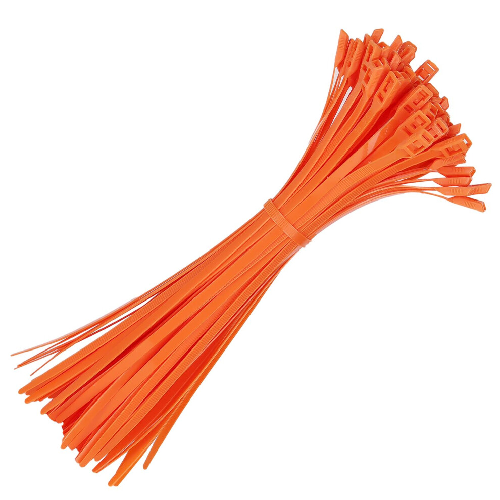 16 Inch Heavy Duty Orange Zip Ties, Selflocking Nylon Cable Ties For Indoor And Outdoor Use 9045646554068