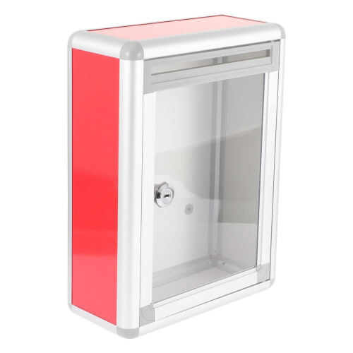 Red Aluminum Wall Mounted Mailbox, Weatherproof Locking Outdoor Mail Box for Home 1