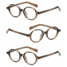 Blue Light Blocking Reading Glasses 3 Pack Round AntiGlare Computer Readers for Men and Women Brown 1.0x