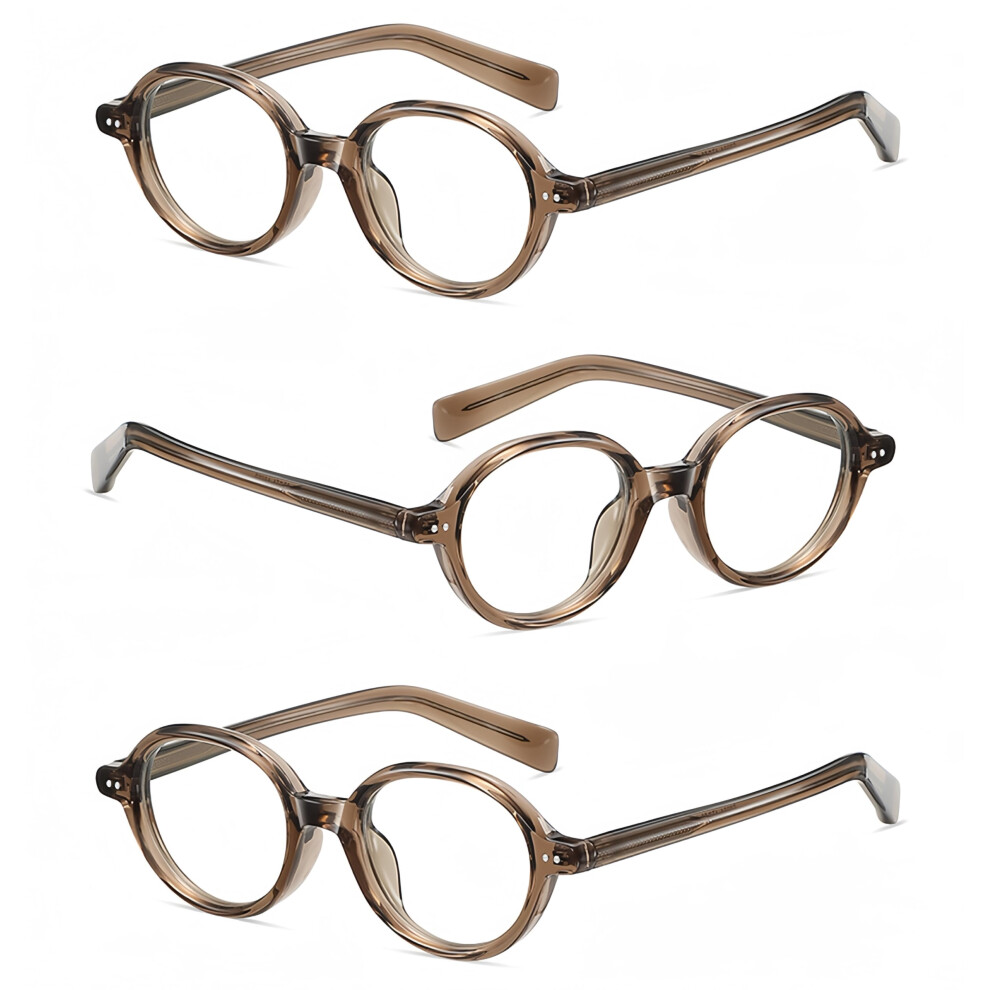 Blue/Light/Brown Blocking Reading Glasses 3 Pack Round Antiglare Computer Readers For Men And Women 1.0X