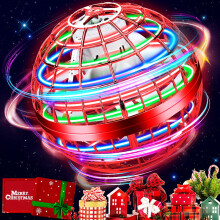 Flying Spinner Ball Hand Controlled Mini Drone with Boomerang Flight Mode for Kids and Adults Red