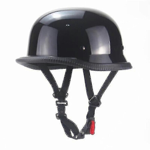 Vintage Motorcycle Cruiser Half Helmet German {DB} Matte Black Matte 1
