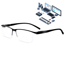 Men Blue Light Blocking Reading Glasses +2.50 Bifocal Anti Glare UV Protection Computer Eyewear