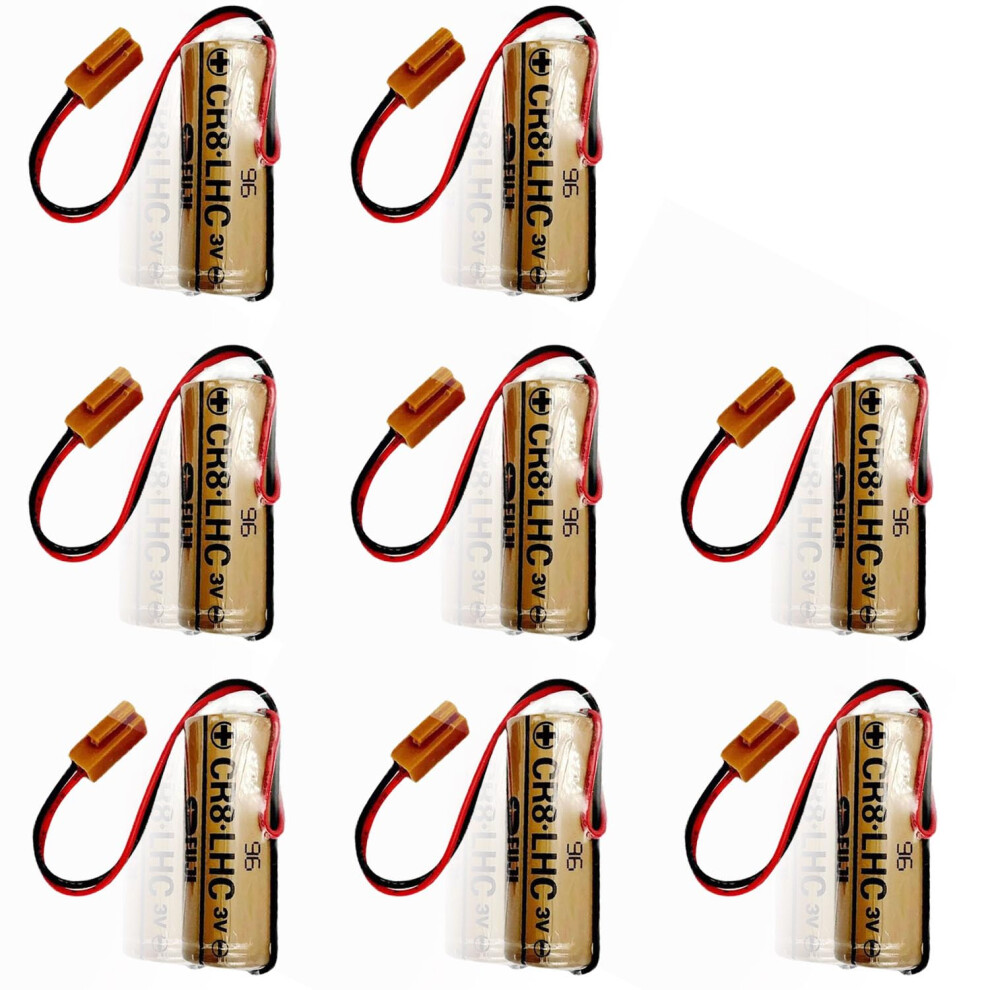 8Pack Cr8lhc 3V Lithium Battery 2600Mah For Fuji Plc Controller Backup, Longlasting Reliable Power 9351714761376