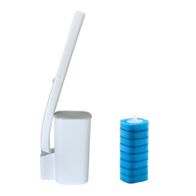 Disposable Toilet Brush with Long Handle and Replaceable Head, Toilet Bowl Cleaner Wand for Bathroom