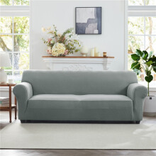 (GREY, 3 SEATER) 1pc Elastic Spandex Sofa Cover – All-Season Stretch Sofa Protector, 360 Full Coverage