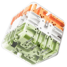 3D Maze Cube Puzzle for Kids and Adults, Color Matching Brain Teaser Toy, Green and Orange Gift