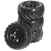 RC Buggy Tires 90mm 12mm Hex for ERevo 1/16 Scale, Durable Offroad Wheels Set 4PCS Enhanced Traction