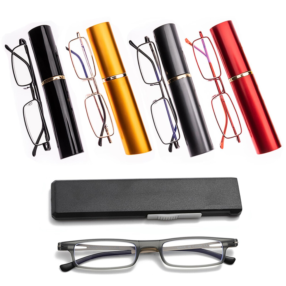 4 Pack Slim Pocket Reading Glasses Set Ultra Thin Lightweight Design for Clear Near Vision and Travel