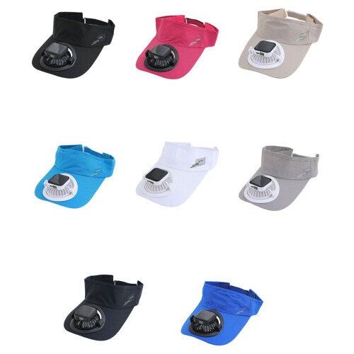 Sun Protection Cooling Fan Cap With Solar and Usb-Dark Grey 1