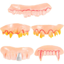 Halloween Fake Teeth 10 Pack Funny Costume Vampire Teeth Set for Cosplay Party and Instant Transformation