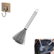 304 Stainless Steel Scrubber with Ergonomic Non‑Slip Handle for Pots Pans Grills Sink Heavy‑Duty Rust Removal (1Pc)