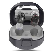 Rechargeable Hearing Aids for Seniors with Noise Cancelling, Digital Hearing Amplifier, Comfortable Fit, Magnetic Charging Case, 2 Units Black