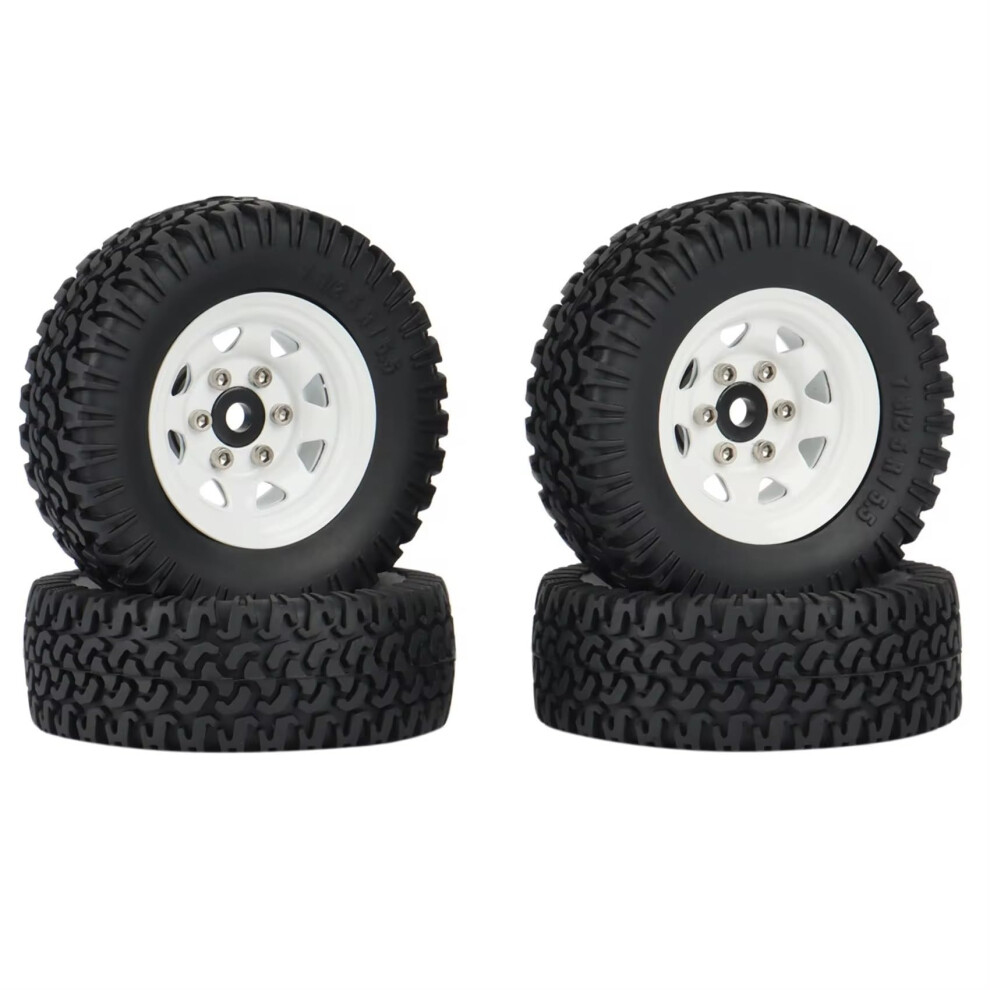 1.55 Metal Beadlock Wheels And Wearresistant Rubber Tires Set For 1/10 Rc Crawler Axial Scx10 D90 Cc01 9351714743051