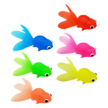 Realistic Goldfish Figurines Set of 6, Flexible Rubber Mini Goldfish Toys for Aquarium Crafts Decor