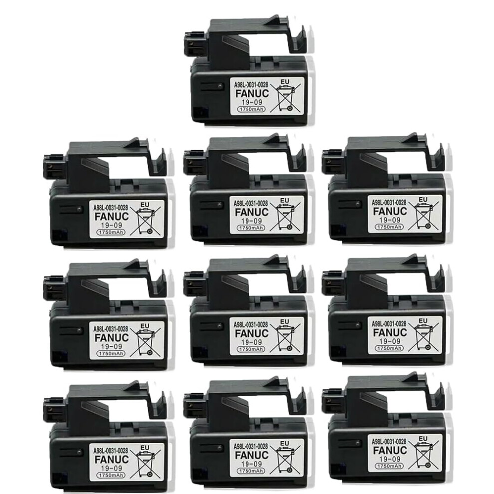 (10 Pack) 3V 1750Mah Lithium Replacement Battery A98l00310028 For Fanuc Cnc A02b0309k102 With Longlasting Backup Power 9351714762564
