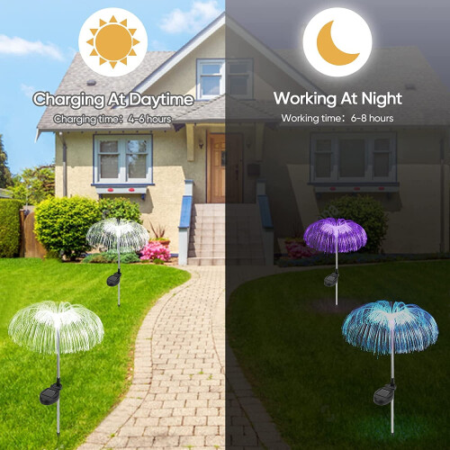 Solar Flower Lights Waterproof Color-Changing 2 pcs 2
