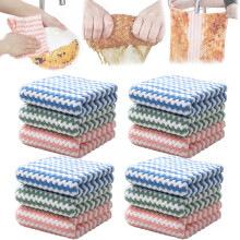 Microfiber Cleaning Cloths for Kitchen, Coral Velvet Lint Towels, Fast Absorbent and Reusable (12pcs)