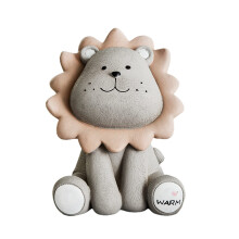 Cute Teddy Piggy Bank for Kids Grey 6.7in Coin Money Box Shatterproof Durable Birthday Gift Decor