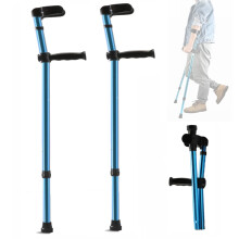 Folding Walking Cane and Adjustable Forearm Crutches for Adults, Ergonomic Handle, Blue 2 Pack
