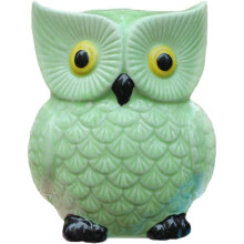 Cute Owl Ceramic Piggy Bank  Money Bank Gift for Kids Girls Nursery Decor Green
