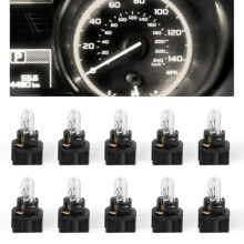 10PCS T5 Halogen Bulbs 12V Car Dashboard Light Bulbs Warm White Glow Durable Quartz Glass Universal Fit