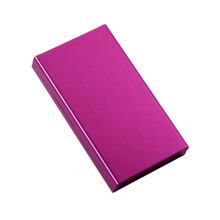 Slim Cigarette Case Pink Aluminum Metal Holder with Slide Rail Access, Compact Pocket Size for Women