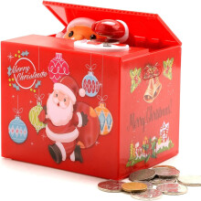 Kids ATM Piggy Bank with Smart Coin Counting, Voice Prompt and Stealing Santa Feature, Christmas Gift for Boys and Girls