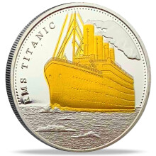 Titanic Challenge Coin DualSided Commemorative Collectible with RMS Titanic Travel Map Design