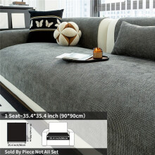 (Deep Gray, 3 Seat 35.4*70.9 inch 90*180CM) 1pc Non-Slip Washable Sofa Cover Cushion, Pet-Friendly for Home Use, Furniture Protection Pad, Home
