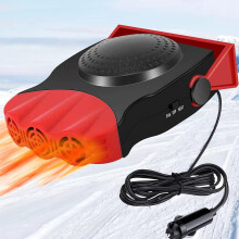 12V Car Cooling Fan Dual Speed 180 Rotating Base Electric Vehicle Fan with Cigarette Lighter Plug