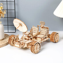 3D Wooden Puzzle for Adults Lunar Rover Model Kit, DIY Mechanical Moon Vehicle Building Set 388 PCS