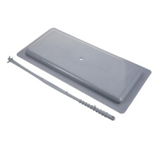 Gray Plastic Squat Toilet Cover with Handle, Odor Sealing Design, Easy Install for Home and Public Restrooms