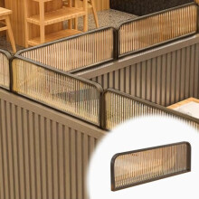 Modern Black Room Divider Screen with Durable Tempered Glass and Light‑Filtering Privacy for Restaurant Countertop