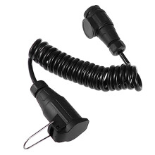 12V Coiled Trailer Power Cable 2m with Durable Brass Connectors for Reliable Signal Transfer