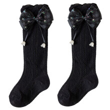 Cotton Lace Trim Ankle Socks Breathable Smooth-Black M
