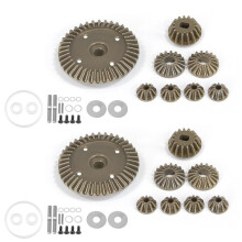 RC Metal Differential Gear Set for Tamiya XV02 TT02 1/10 Cars, Dual Durability Upgrade (2 Sets)