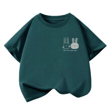 Colorful Printed Cotton T-Shirt For Kids Outdoor-Green 140cm