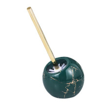 Ceramic Toilet Brush with Holder, Long Handle Bathroom Set for Hygienic Drying Storage and Dense Cleaning