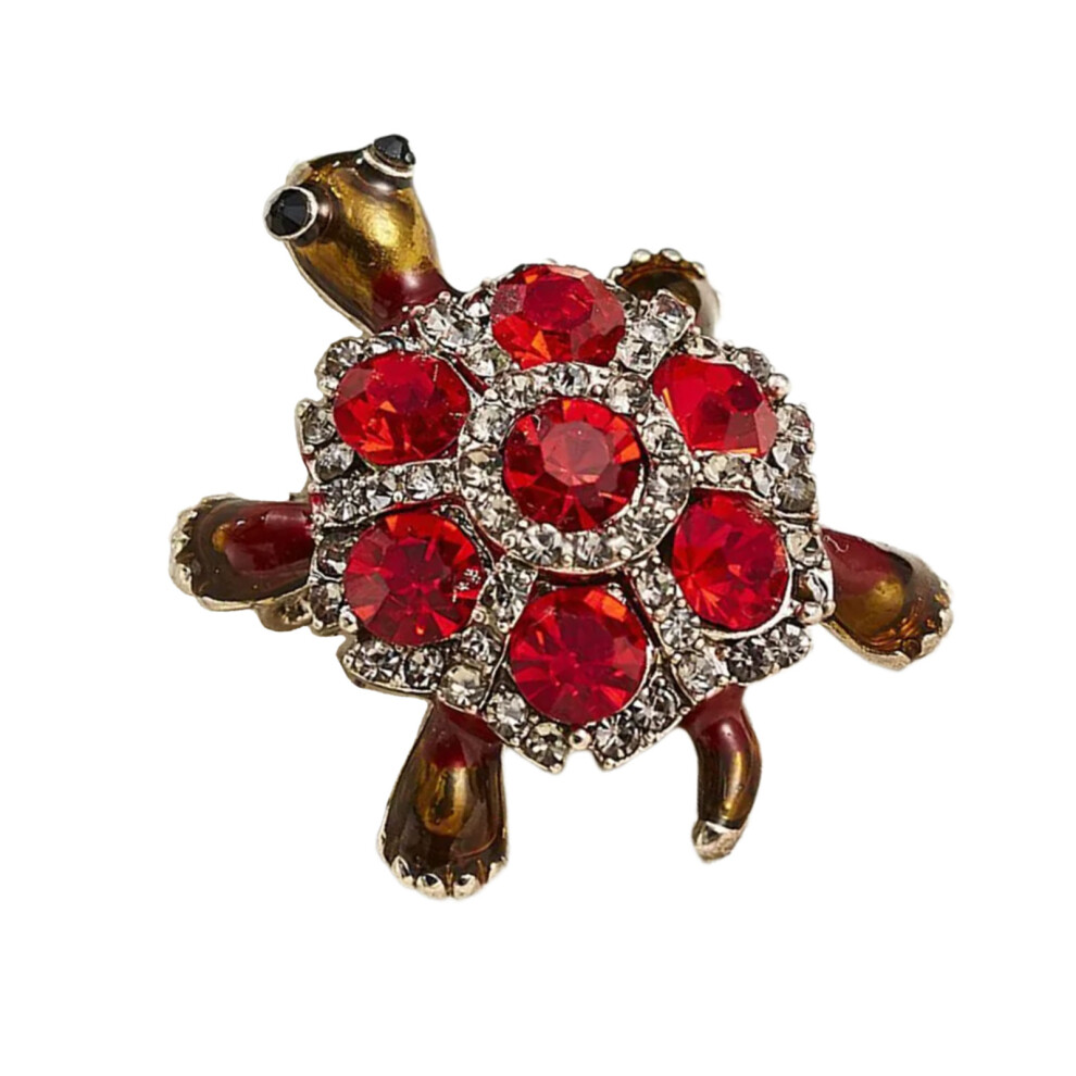 Retro Style Alloy Rhinestoned Tortoise Brooch Minimalist Design